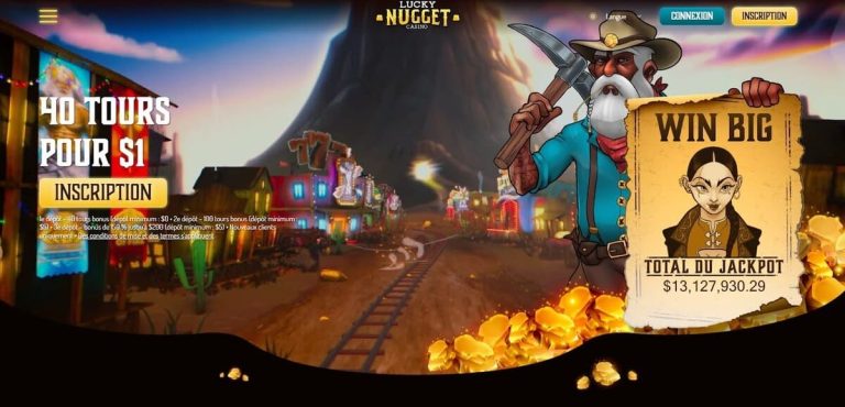 Lucky Nugget Casino page accueil